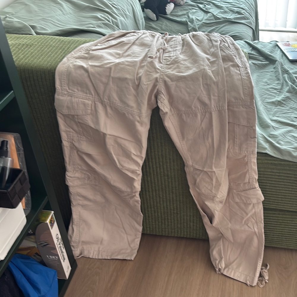 Refuge Beige Cargo Pants Relaxed Fit